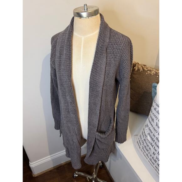 Barefoot Dreams Long Cardigan Sweater Small Cozychic Lite Gray Pockets - Picture 1 of 5